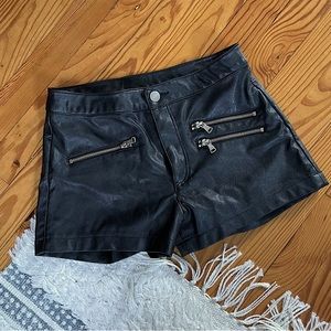faux leather shorts